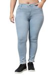 Nifty Women's Denim Stretchable High Waist Plus Size Jeans (NFTYPLS_1393_Gry_40_Grey_40)