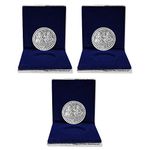 QPID German Silver Plated Coins for Diwali , Dhanteras , Men, Women, Staff, Customer, Clients, Corporate with Velvet Box (Pack of 3) - 10 Grams