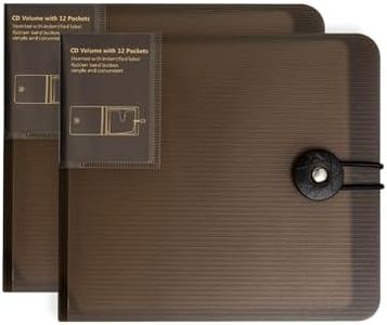 CD Case, 12 Capacity CD/DVD Case Holders Wallet Hard Plastic DVD Disc Cases Storage Binder for Car Home Office Travel (2, Translucent coffee)