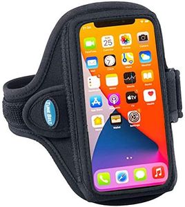 Tune Belt AB91 Cell Phone Armband Holder Case for iPhone 11/12/13/14/15, 12/13/14/15 Pro, 11 Pro Max, XS Max, XR, Galaxy S21/S22/S23 Plus & More for Running & Working Out (Black)