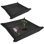 Aoliandatong 2PCS Gardening Plant Repotting Mat, Foldable Plant Transplanting Tarp Waterproof Gardening Mat, Succulent Potting Mat Portable Garden Mat(68 x 68 cm and 100 x 100cm)