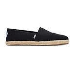 TOMS Women's, Alpargata Rope Recycled Espadrille Slip-On, Black, 6.5