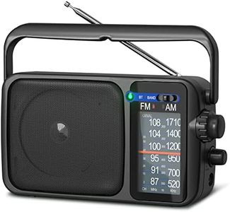 YOWGULF AM FM Radio with Best Reception,Bluetooth Portable AM FM Transistor Radio,Battery Operated Radio or AC Power,Large Dial,Headphone Jack, Gifts for Seniors Elderly