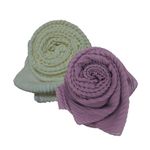 Women’s Pleated Ironless Crush Cotton Muslim Hijab Combo of 2 Summer Shawl/Duppatta/Stoles/Head Scarves for Girls (Half White, Onion Pink)