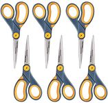 Westcott ‎17597 8-Inch Non-Stick Titanium Scissors for Office and Home, Blue/Gray, 6 Pack