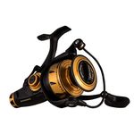 PENN Spinfisher VI Live Liner Spinning Reel, Fishing Reel, Inshore Fishing, Sea Fishing, IPX5 Sealing That Protects Against Saltwater Ingression, Caters for different Species, Black / Gold, 4500