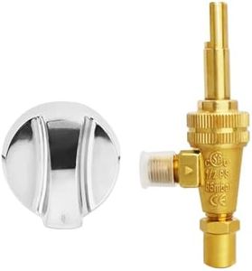 Nahntaipy Propane Gas Control Valve Fit for Hotel Commercial Kitchen, with 0.0472" Hole Nozzle & Chromed Steel Control Knob Stem Length 1.4"