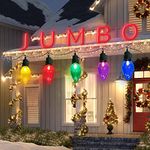 Outdoor Christmas Decorations - Jumbo Xmas String Lights or Pathway Marker Lights - Large Multicolored Bulbs Waterproof Lawn Decoration Clearance for Holiday Home Tree Roof Yard Garden Outside Decor