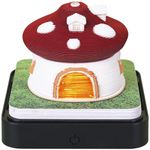 3D Art Desk Calendar, Creative Calendar Memo Pad, LED Light 3D Desk Calendar for Desktop Decoration, 3D Memo Pad Paper Carving Art, Art Temple of Heaven Sculpture Decoration Gift (Red Mushroom House)