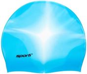 Sporti Multi Color Silicone Swim Cap - Blue