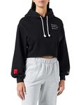 Champion Women's Rochester 1919-Made with Love Oversize Crop Hooded Sweatshirt, Black, M