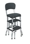 COSCO Stylaire Retro Chair + Step Stool with Pull-Out Steps, Black