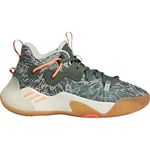 adidas Harden Stepback 3 Basketball Shoe, Green Oxide/Beam Orange/Off White, 6 US Unisex Big Kid