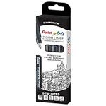 Pentel Arts Pointliner, Black pigment ink, Pack of 5