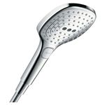 hansgrohe Raindance Select E - shower head, hand shower square (120 x 120 mm) with 3 sprays, with anti-limescale function, chrome, 26520000