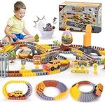 VATOS Race Tracks Car Toy for Kids, 271pcs DIY Construction Race Tracks Set with 3 packs Car and Flexible Track Set Create Engineering Gifts for 3 4 5 6 Year Old Boys Girls