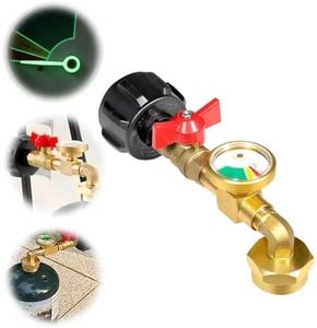 Propane Refill Elbow Adapter with Tank Gauge, 2024 Upgrade Propane Tank Adapter for 1 lb Tank, Universal Propane Gas Gauge for BBQ Gas Grill Cylinder RV Camper