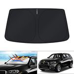 KUST Custom Fit Windshield Sun Shade for BMW X5 2014 2015 2016 2017 2018 Accessories Window Sun Visor Protector Foldable Sunshade Blocks UV Rays Keep Your Car Cool