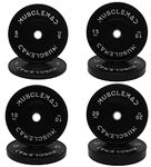 Olympic Bumper Plates Set - Olympic Weightlifting Weight rubber Plates Barbell Weights for Training and Workout at Home Gym by MUSCLE MAD, 100kg Set