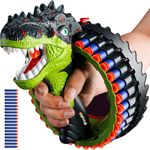 Kidology Electric Dinosaur Gun Toy | 34 Burst Dinosaur Roar Electric Blasting Toy Gun Automatic Toys Guns EVA Soft Bullet Wrist Blasting Soft Bullet Gun Built-in Rechargeable Battery (Dinosaur Gun)