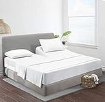 Flex Top Cal King Sheets for sleep number sheets 39" Inch Top Split 100 % Egyptian Cotton 800 TC Split Top adjustable bed sheets (4 Pcs) Flex Head fit Upto 16"Deep Mattress ( White Solid )