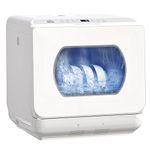 HOMCOM Table Top Dishwasher, Mini Countertop Dishwasher No Plumbing with Built-in 6L Water Tank, 6 Programs, Touch Control, LED Display, 4 Place Settings, Dual Water Supply and Fruit Wash, White
