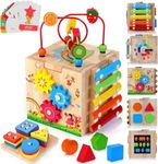 HELLOWOOD Wooden Activity Cube Baby