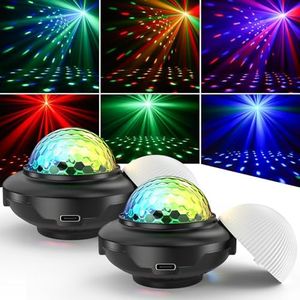 Oloaxolx Rechargeable Disco Ball, Party Lights Night Light 2 in 1 RGB Dj Lighting Strobe Lamp with Sound Activated 6 Modes for Home Room Dance Parties Birthday Halloween Christmas Decorations(2pcs)