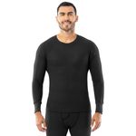 Indera 810LSMDBK Men's Traditional Long Johns Thermal Underwear Top, Black, Medium