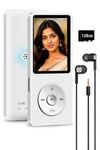 BIGASUO 128GB Mini MP3 Music Player with Bluetooth 5.4 & Voice Control Earphones, Video Playback,Pocket-Sized MP3 Player for Music,Voice Recording,FM Radio (1029) (Black, TMY-12)