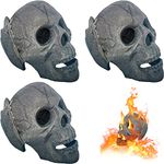 ANNSONG 3 PCS Fireproof Fire Pit Skull, Made of Metal, for Bonfire, Campfire, Fireplace, Firepit, Halloween Decor, for Gas, Propane, or Wood Fires | 4.5 Inch (Fireproof)(Refractory)