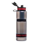 WATER TO GO Active BPA-free reusable water purifier sports bottle with leakproof filter - perfect for travel, camping, hiking, biking, cycling and survival in emergencies (75CL, RED)