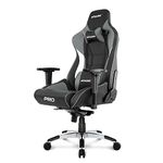 AKRacing Masters Series Pro Luxury XL Gaming Chair with High Backrest, Recliner, Swivel, Tilt, 4D Armrests, Rocker and Seat Height Adjustment Mechanisms with 5/10 warranty - Grey