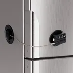 Bolt Dropper Refrigerator Lock - Child Safety Lock with Adhesive - Easy to Use Combination Lock - Protects Appliances from Scratches - Multiple Use Cabinet Lock Combo - Black, Drawer Child Locks