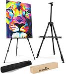 Grandink Portable Lightweight Tripod Easel for Professional Artists, Metal Display Easel Stand with Adjustable Height for Painting, Display and Advertisement Purposes - 5FT(Holds Canvas up to 1 kg)