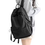 School Backpack for Women Men College High School Bag for Boys Girls Casual Daypack Laptop Backpack Waterproof Bookbag Black