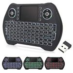 Mini Wireless Keyboard Backlit With Touchpad Mouse Combo and Multimedia Keys 2.4G Mini Keyboard Handheld Remote for Android TV Box,HTPC,PS3,PS4,Windows PC,Smart Phone,Tablet