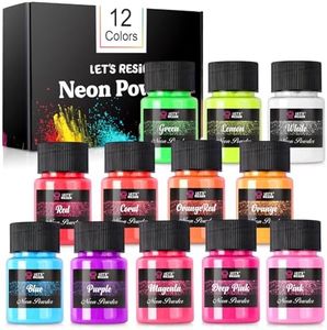 LET'S RESIN Neon Pigment Powder,12Colors Fluorescent Powder,10g/Bottle of Mica Powder for Epoxy Resin,Nail,Tumblers,Soap Making,Slime & Candle,Painting, and DIY Crafts