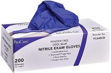 ProCure [200 Count Disposable Nitrile Gloves Medium - Powder Free, Rubber Latex Free, Medical Exam Grade, Non Sterile, Ambidextrous - Soft with Textured Tips - Cool Blue