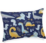 Toddler Pillow with Pillowcase - 13X18 Soft Organic Cotton Travel Pillows for Sleeping - Machine Washable - Toddlers, Kids, Child - Perfect for Toddler Cot, Bed Set (Dinosaur)