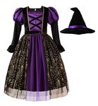 ReliBeauty witch costume children girl with witch hat,2T-3T/100