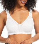 HACI Women's Full Coverage Minimizer Bra Non Padded Wirefree Full Figure Plus Size Bras for Large Bust(46D, White)