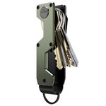 MINBERAND Key Organizer Compact Key Holder Metal Key Chain Minimalist key case key holder for keychain Secures 1-5 Keys, Army Green, One Size