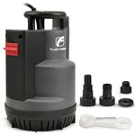 FLUENTPOWER 1/2 HP Submersible Sump Pump 2500 GPH, Automatic/Manual Utility Water Pump with Integrated Float Switch, 16.4 ft Cord for Pool Pond Basement Flood Draining