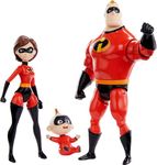 Mattel Disney Pixar Incredibles Storyteller 3 Action Figure Pack, Mr Incredible, Elastigirl and Jack-Jack, Battle for The City Pack