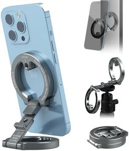 CAMOLO GEEK Dual Magnetic Phone Holder Compatiable with Magsafe for iPhone 16 15 14 13 12 Pro Max Plus Series, 1/4" Screw Tripod Mount, Gym Magnetic Phone Stand Travel