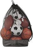 Surblue Extra Large Soccer Ball Bag Mesh Sports Ball Bag with Adjustable Shoulder Strap Heavy Duty Drawstring Bags Team Work for Holding Basketball, Volleyball, Water Sports (XL: 47” x 23.6”)