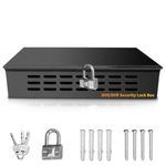 (DVR Security Lockbox) Heavy Duty Steel 9.13" x 10.7" x 2.48" for Wall or Floor Mount Enclosure, Network Cabinet, Metal Lockbox, NVR Safe Box, Bulletproof-Grade Thick Steel Plate