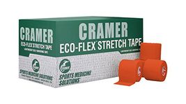 Cramer Eco-Flex Self-Stick Stretch Tape, Cohesive Tape, Extra Support to Wrap Ankle and Wrist Injuries, Elastic Sports Tape, Athletic Training Room Supplies, Bulk Case of 24, 2" X 6 Yard, Orange