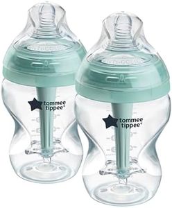 Tommee Tippee Baby Bottles, Advanced Anti-Colic Baby Bottle with Slow Flow Breast-Like Teat, 260ml, 0m+, Self-Sterilising, Baby Feeding Essentials, Pack of 2